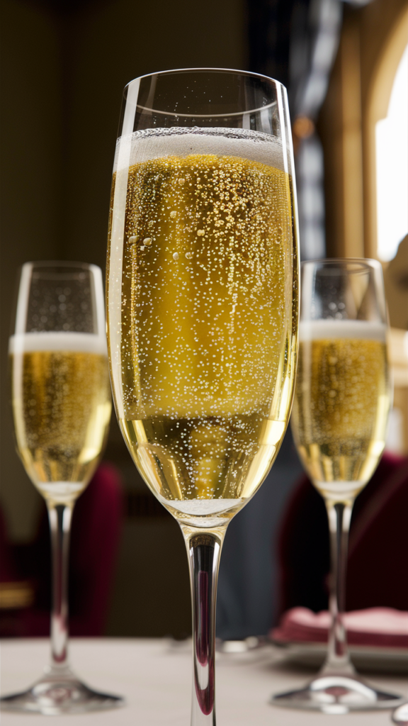 Englische Schaumwein im Restaurant